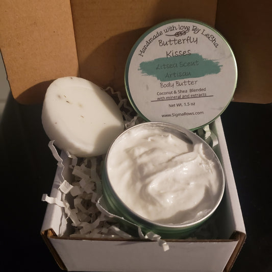 Gift set Unscented Body Butter and Lotion Bar 2 oz  Metal Can